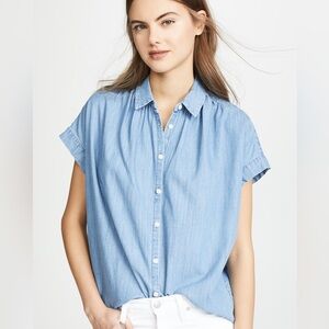 Madewell Central Button Down Shirt in Bright Indigo Chambray Size XXS